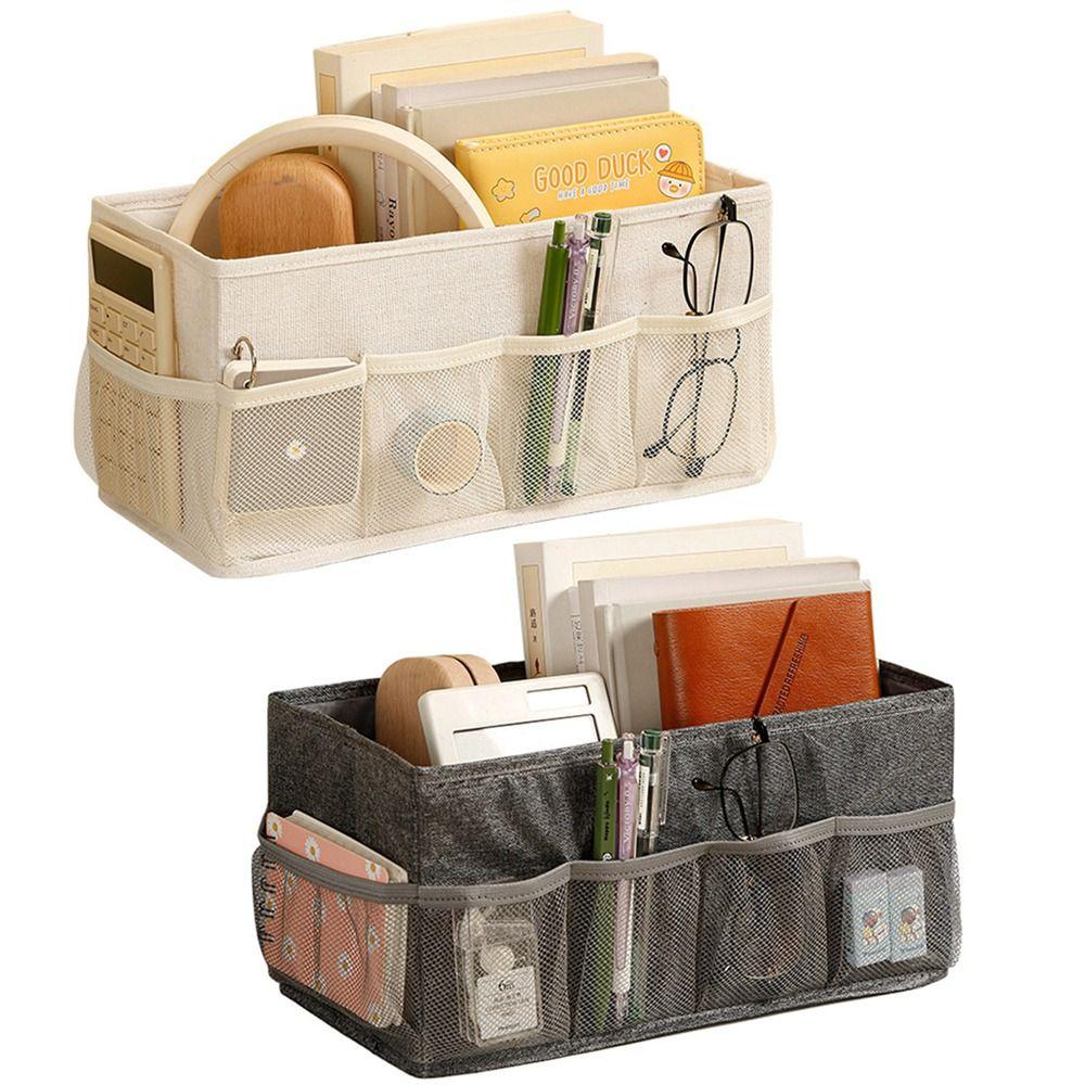 Large Capacity Desktop Storage Box Folding With Mesh Organizer Dividers Folding Storage Box Mesh Organizer Cosmetics Organizer