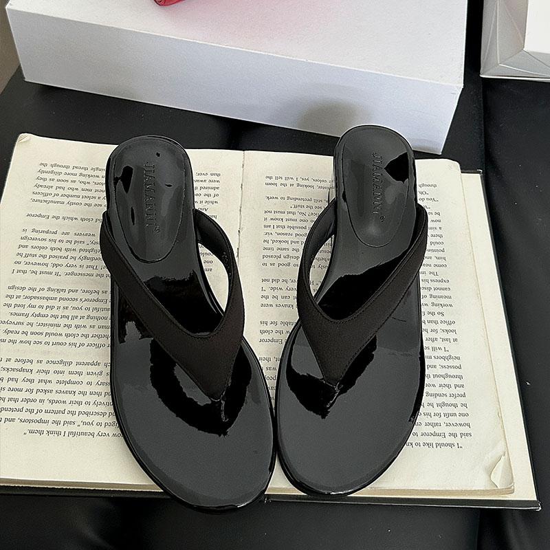 Fashion Round Toe Ladies Wedges Slippers Heeled Shoes Summer Beach Flip Flops Fashion Wedges Women Slippers Female Slides Sandals Pumps