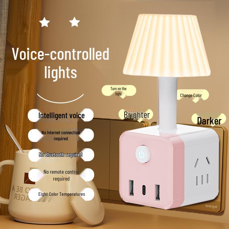 Cubo de Luz de Noite Multicolor Inteligente Ativado por Voz