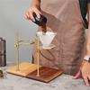 A20F-Pour Over Coffee Maker Stand With Wood Base Adjustable Height Rack Dripper Filter Holder For Manual Brewing Wood