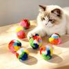 10Pcs- Randomly Colored Colorful Cat Hair Ball Toys, Safe and Fluffy Bright-colored Balls, Interactive Toys for Relax
