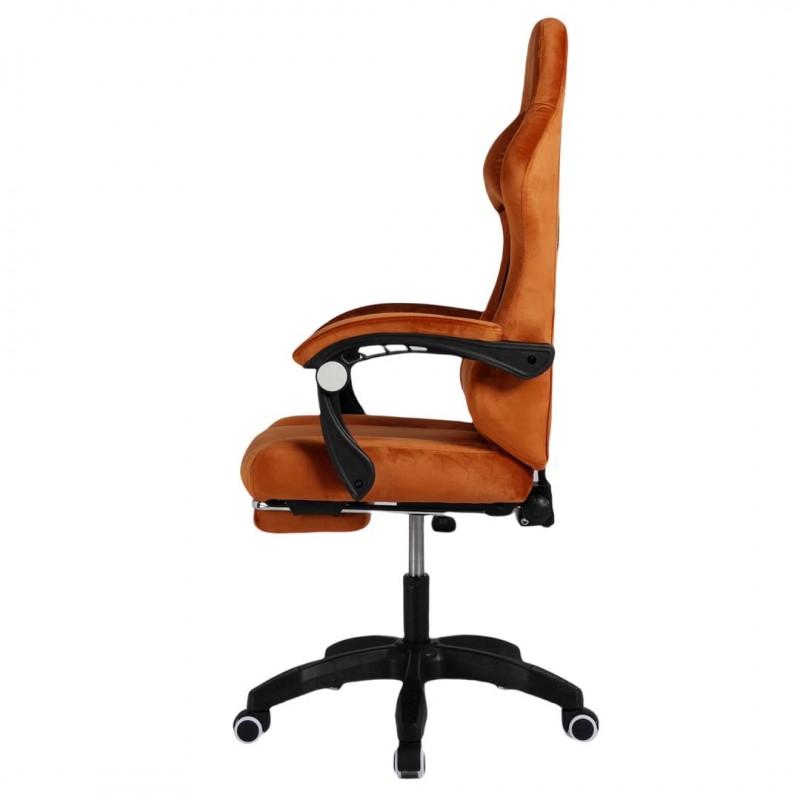 Swivel Armchair With Footrest And Massager Velour Comfortable For Player Xl