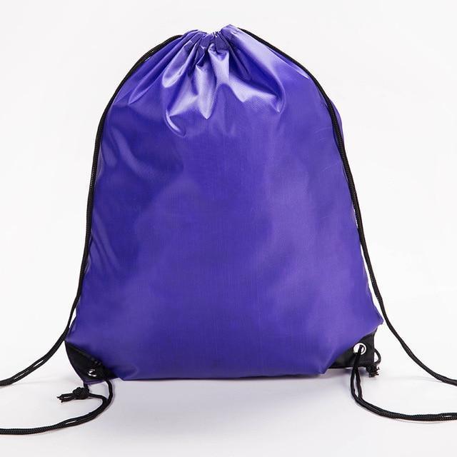 1PC Large Capacity Nylon Waterproof Drawstring Backpack Outdoor Sport Fitness Storage Bag Thick Rope Polyester Bag