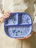 Divided Plate Large Three Grid Plate Divided Plate Ceramic Household Breakfast for One Person