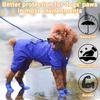 Puppy Dogs Candy Colors Anti-Slip Waterproof Rubber Rain Shoes Boots Paws Cover (Blue, Large)