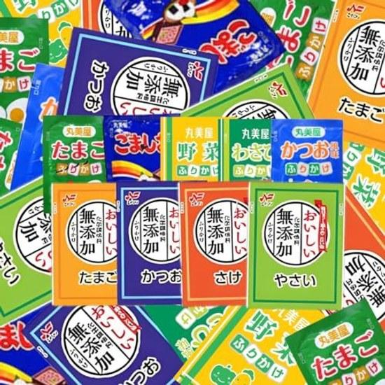 Große Kapazität 60 Portionen Furikake 9 Sorten Set Ei Wasabi Geschmack Bonito Gemüse Sesam Salz Lachs Großpackung Einzeln verpackt Kommerziell