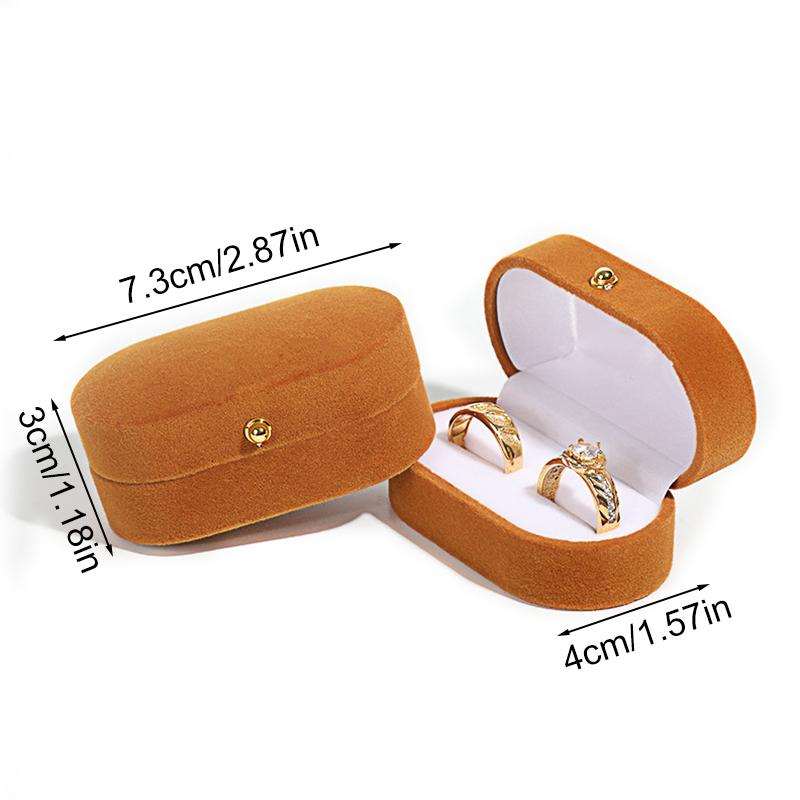 1PC Ring Box Jewelry Case Jewelry Display Organizer New Couple Double Slots Ceremony Gift Boxes Velvet Trinket Double