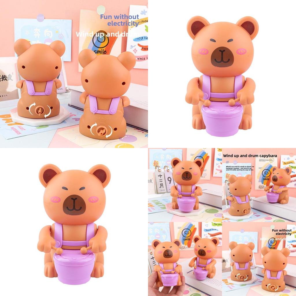 Capybara Toy Drum With Spring Mechanism For Early Childhood Learning And Sensory Development