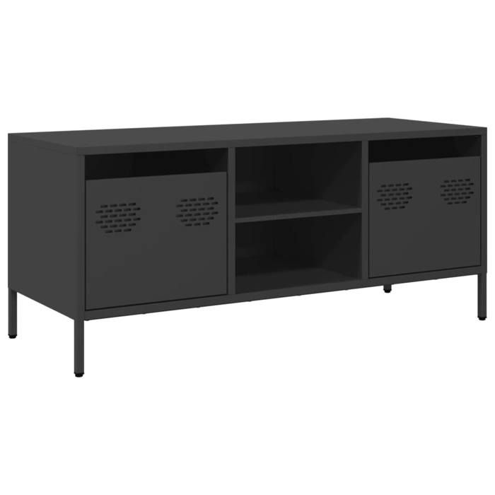 VidaXL TV Cabinet Black 101.5x39x43.5 Cm Cold-rolled Steel, TV Stand, TV Sideboard, Hi-fi Cabinet, TV Bench, Metal Cabinet, 851298