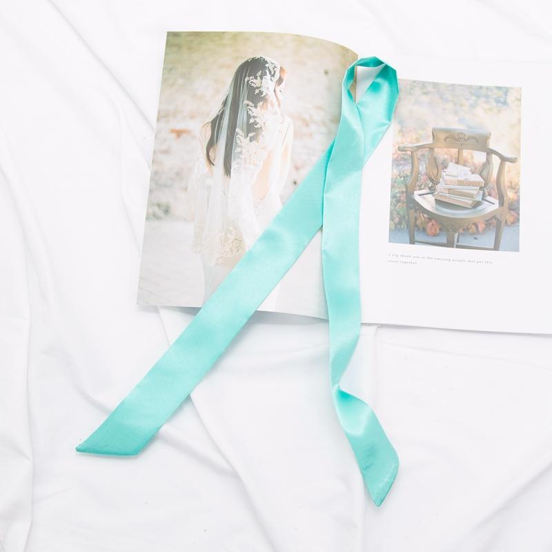 Neuer langer Taschenschal Damen Haarband Damen Accessoires Einfarbige schmale Schals Stirnband Satinband Krawatte Dekorative Taschenschals