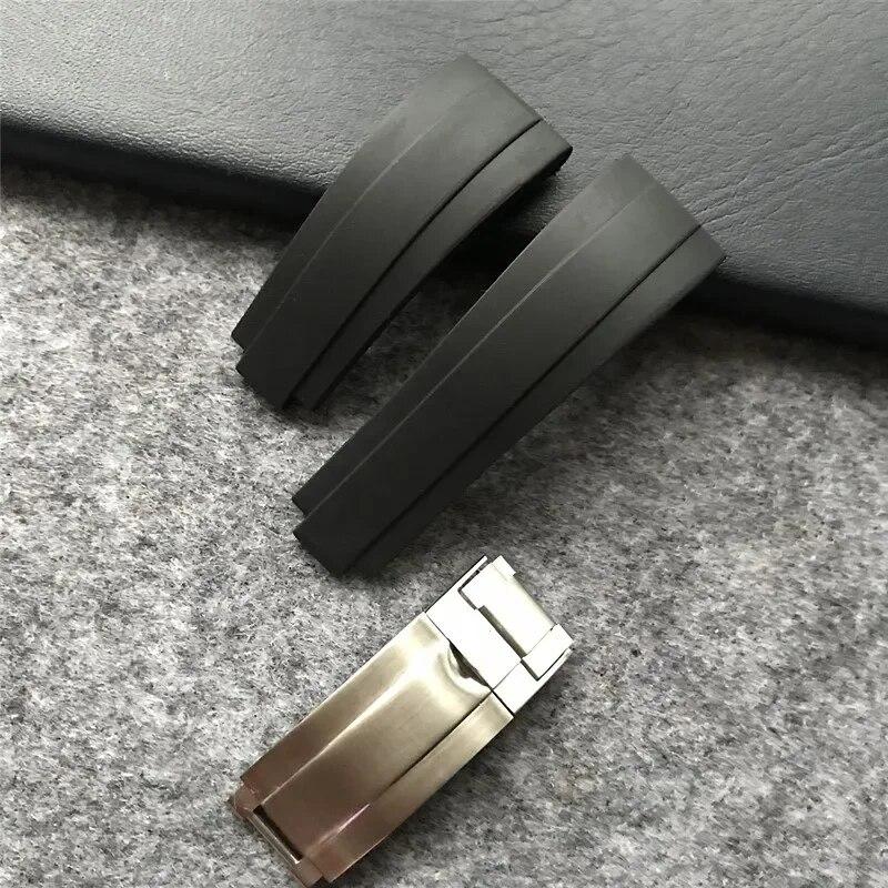 20 mm Naturkautschuk-Silikon-Uhrenarmband mit Schnalle für Rollenarmband Daytona Submariner DEEPSEA GMT SEAMARSTER OYSTERFLEX