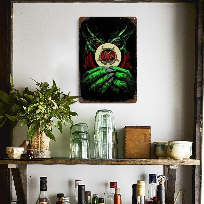 Vintage Slayer Heavy Metal Album Plakát Kovový Plechový Značka Deska Severské Nástěnné Umění Talíře pro Domácí Dekoraci Pokojů Dárky pro Kluuka