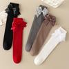 Spring Autumn Baby Children Girl Socks Solid Color Stockings School Student Uniform Knee High Long Sock Kids Princess Bow Socks
