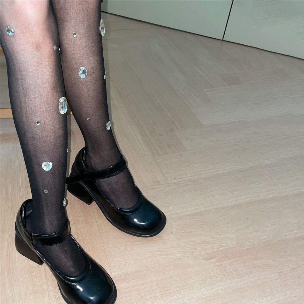 

Колготки со стразами, колготки с ластовицей, колготки с полной стопой, сексуальные колготки, эластичные хрустальные чулки, женские чёрный