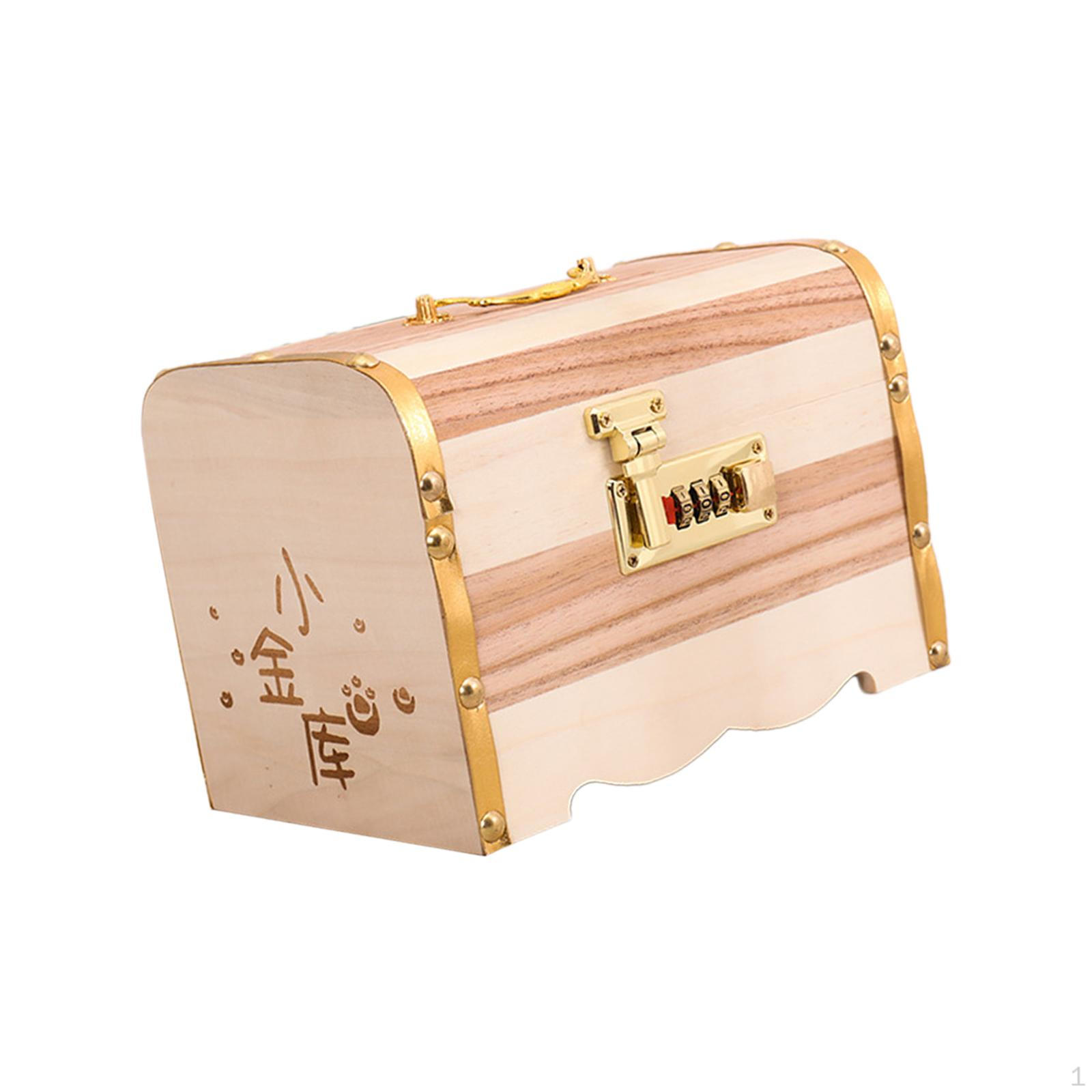 

Копилка, сундук с сокровищами, легкий деревянный ящик для денег для мальчиков M