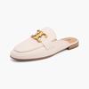 Genuine Leather British Style Muller Shoes Women's Summer 2025 New Shopping Mall with the Same Bag Head Retro Ins Wear Half Slippers