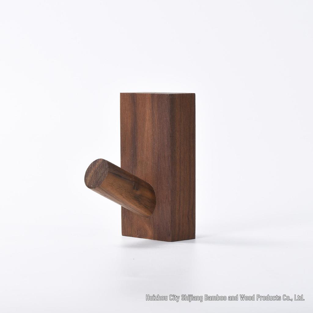 Nordic Style Solid Wood Wall-Mounted Coat Rack with Hooks