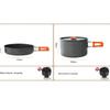 Portable Outdoor Camping Cookware Set with Kettle, Frying Pan, and Tableware Gear