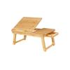 SONGMICS Bamboo Lap Desk, Laptop Table, Breakfast Tray with 5 Adjustable Tilting Angles, Small Drawer, Natural