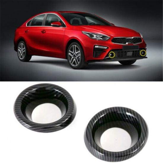 Carbon Fiber Front Fog Lamp Light Ring Trim For Kia Forte Cerato K3 2019-2022