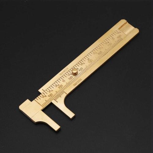Brass 80mm Mini Pocket Caliper, Standard Caliper, mm/inch, High Precision, for Measuring Inner and Outer Diameters, Depth, and Steps (80mm)