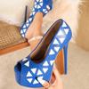 Street Style Summer Totem Peep Toe Women Pumps Fashion Platform Stiletto High Heels Nightclub Party Shoes