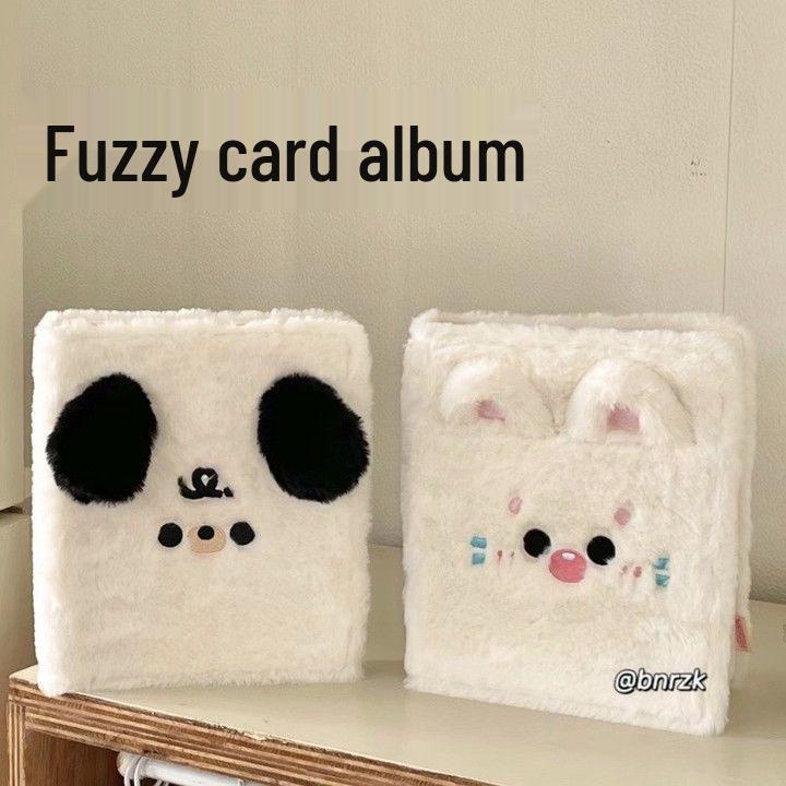 Three-Inch Fluffy Card Binder: Four-Pocket Removable Album for Small Photo Cards and Idol Chasing.