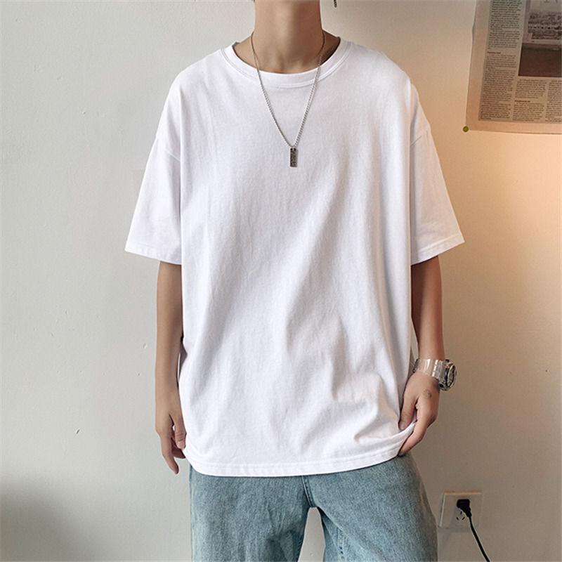 Koszulka dla par Koszulka z pięcioma rękawami, ubrania do klasy, koszulka z krótkim rękawem, koszulka do pracy, koszulka na przyjęcie ukończenia szkoły, luźna, jednokolorowa