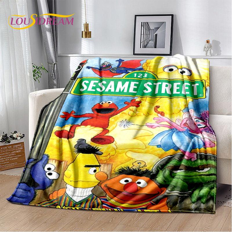 TV Sesame Street Cute Cartoon Soft Plush Blanket,Flannel Blanket Throw Blanket for Living Room Bedroom Bed Sofa Picnic Cover Kid