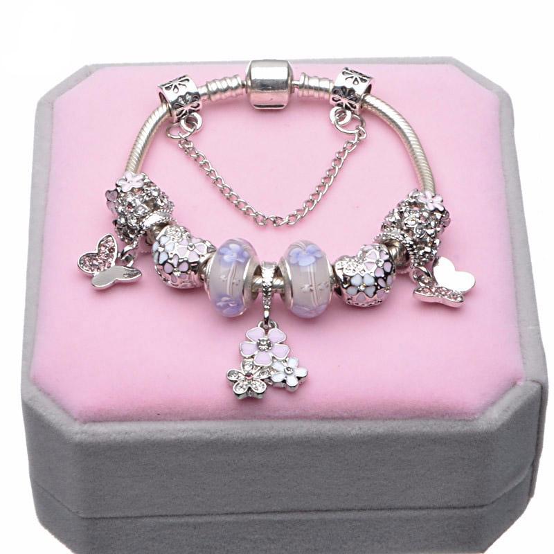 1/16cm 21cm Luxury Cutterfly Snake Chain Bracelet DIY Jewelry Gift For Women Men 41 Styles Trendy Fashion