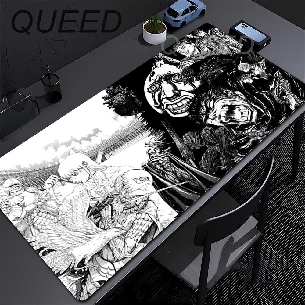 90x40 Tamaño Grande Alfombrilla de Escritorio para Teclado Portátil Ratón Velocidad Borde Bloqueado Alfombrilla de Ratón Accesorios para Computadora Alfombrillas para Videojuegos Anime Berserk Guts