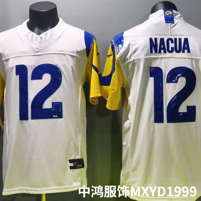2026 Los Angeles Rams 12 White NFL-Style Embroidered Rugby Jersey Men Fan Wear