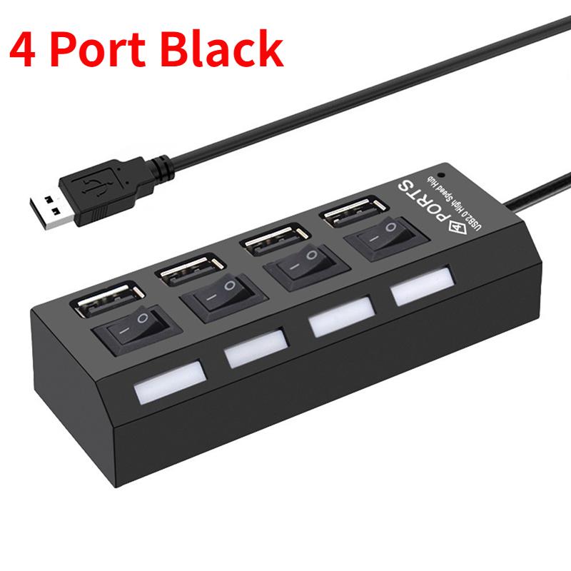 USB 2.0 HUB 4/7 Port Multiple Expander With ON/OFF Switch Multi USB Splitter Hub 4ports 7ports Adapter Computer Accessories