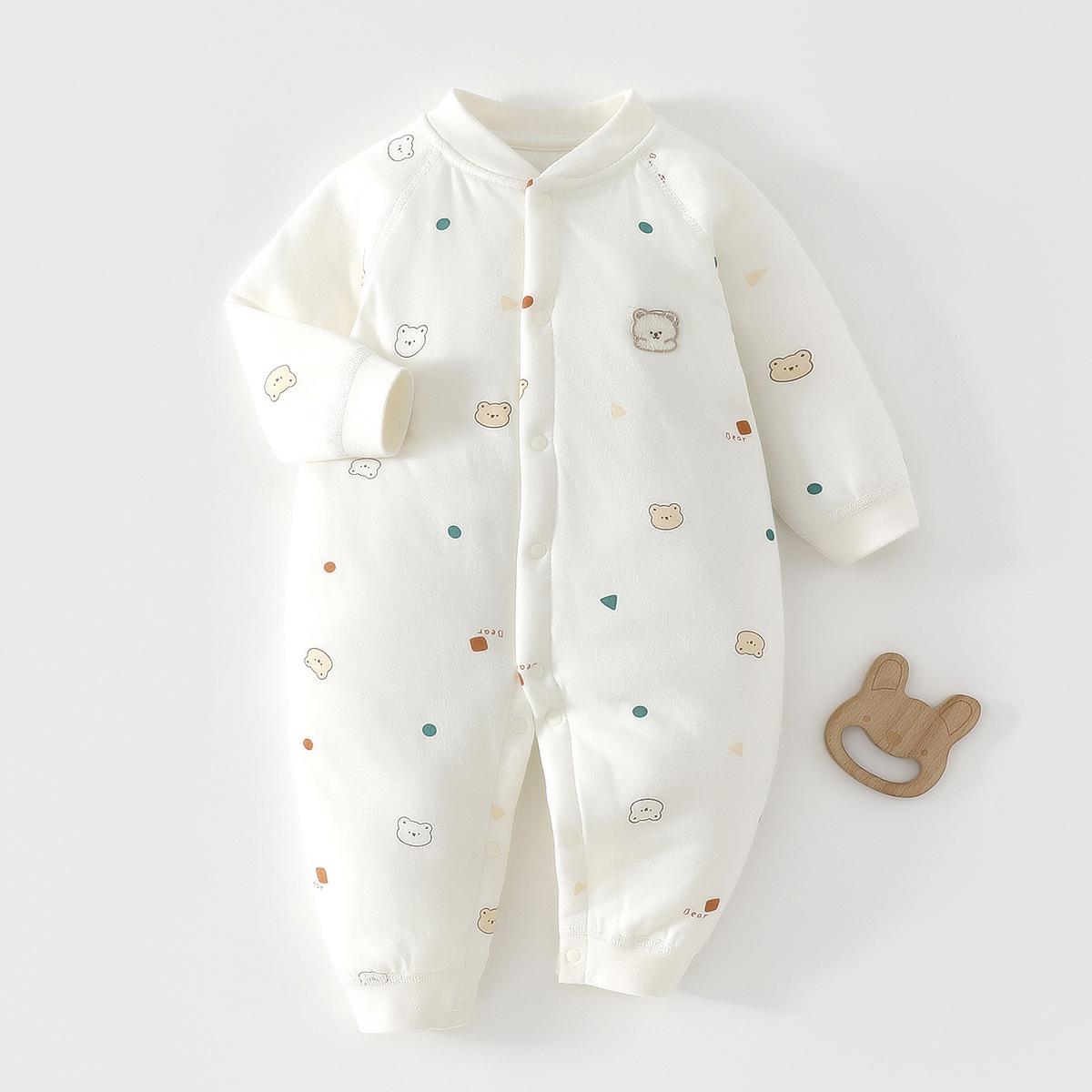 

Jingqi Warm Cotton Newborn Romper - Autumn/Winter Baby Onesie 59cm (1-3 months, 3.5-6.9kg)