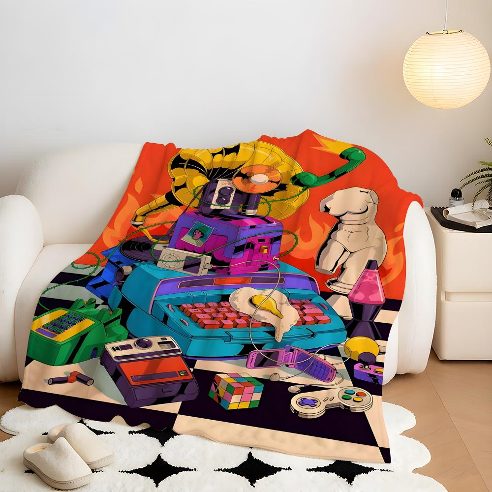 Artist M-Muhammed S-Sajid Throw Flannel Throw Blanket, Lightweight Cozy, Durable Washable cute Cool
