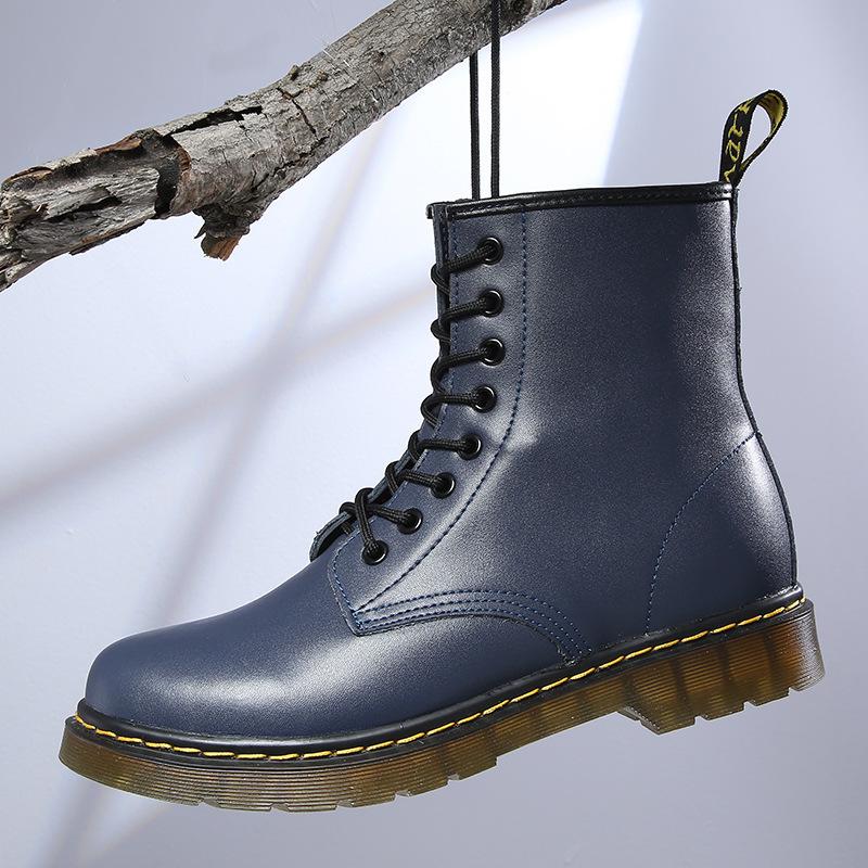1 Neues Paar Martin Boots Britische Retro High-Top Schuhe Runde Zehen Lederstiefel