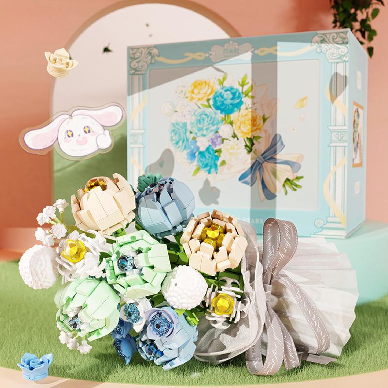 Building Blocks  Bouquets  Photo Frames  Decorative Micro-particle Assembled Toys  Holiday Gifts for Girls