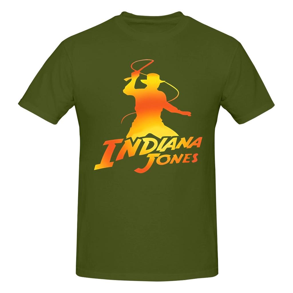 Indiana Jones Logo Nude Feeling Tshirt Sports Street Reinforced Collar Shirt