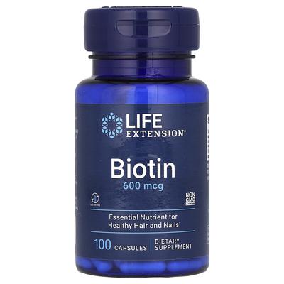 Biotin, 600 Mcg, 100 Capsules