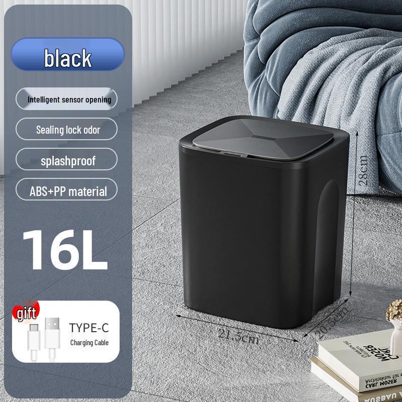 2026 Smart 18L Induction Trash Can with Lid & High Appearance for Living Room