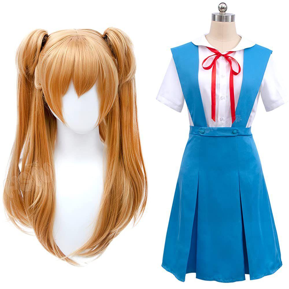 Asuka Eva Wig Cosplay Adult Anime Party Costume Accessory Halloween Con Comic