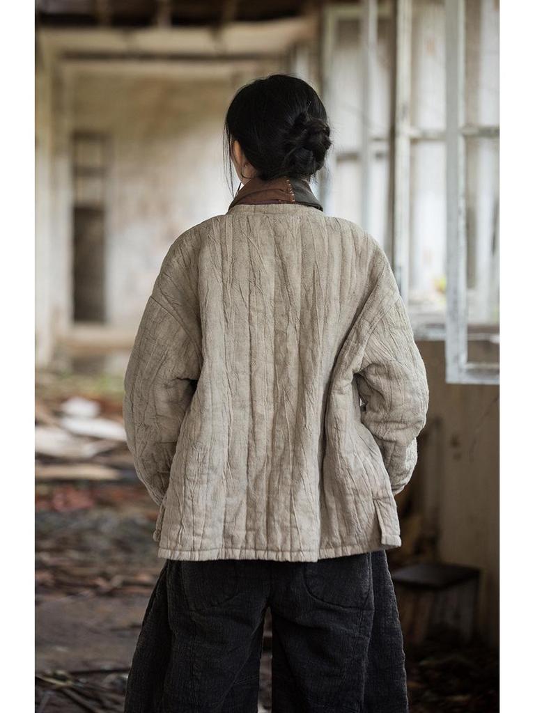 Women's Winter Tie-Dye Quilted Ramie Cotton Jacket - New Style