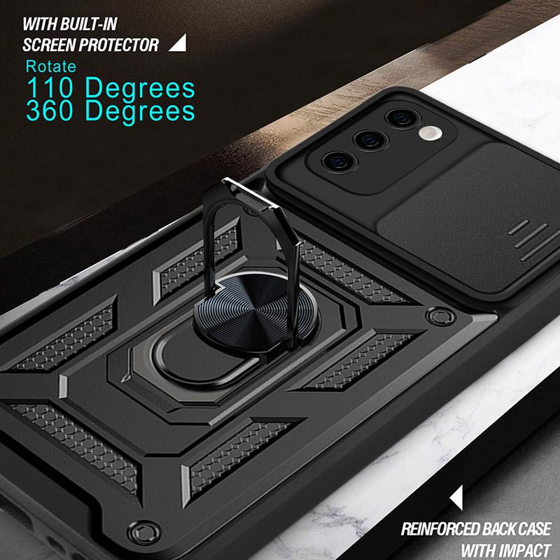 For Samsung Galaxy S20 Ultra FE Plus Shockproof Armor Case with Car Magnetic Ring Holder - Phone Cover Protection