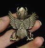 1" Tibet Bronze Pray Exorcism Redpoll Winged Garuda Bird Eagle Buddha Statue