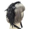 Elegant Lolita Headband Featuring Winged Lace Bowknot Vintage Style Headwear Accessory for Cosplay and Daily Wear