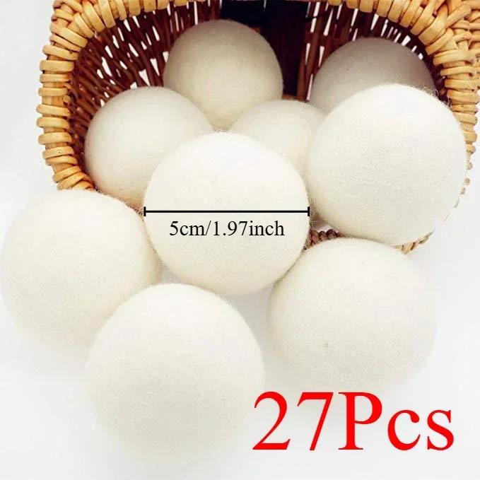30-Pack Wool Dryer Balls Handmade Drying Balls Dryer Reusable Natural Fabric Softener Reduce Wrinkles and Decrease Drying Time