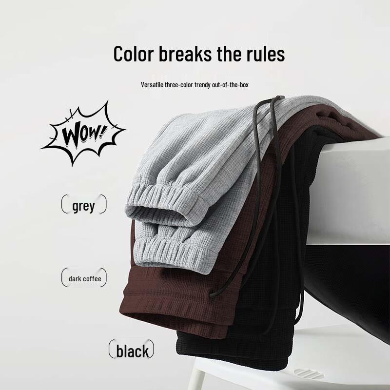 Jeanswest Men's Waffle Knit Loose Fit Jogger Pants