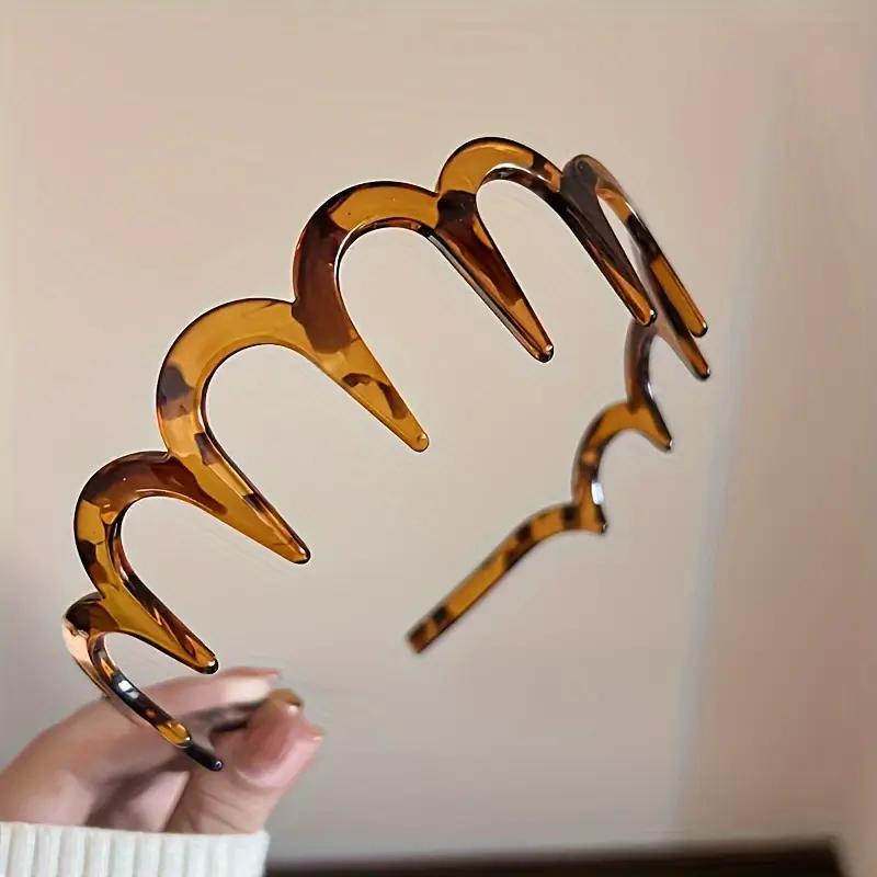 1/2pcs Fashion Wave Headbands for Women Solid Color Toothed Non-slip Hair Bands Girl Face Wash Sports Hairbands Hair Accessories