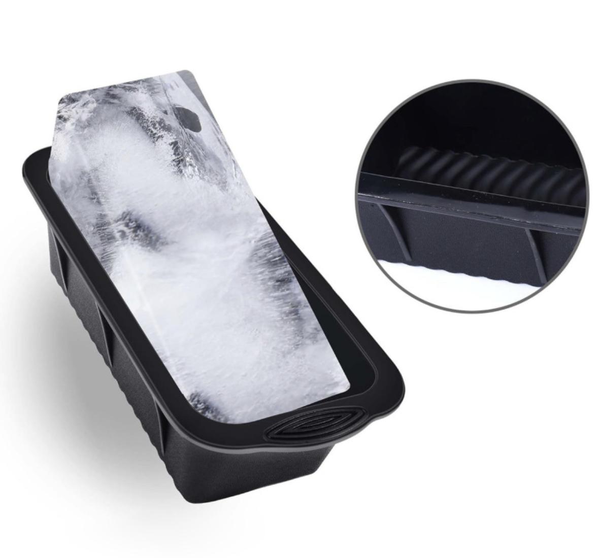 3Pcs Extra Large Ice Mold Silicone Large Ice Block Mold Ice Cube Maker Reusable Large Ice Cube Tray Dishwasher Safe чёрный