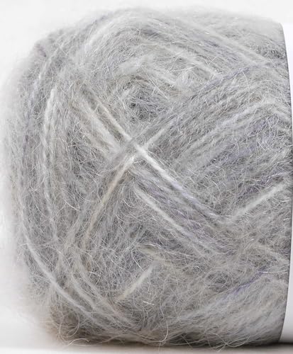 Hamanaka Colorful Mohair Yarn, Medium Weight, Col. 301, Gray, 25g, Approx. 100m, Pack of 10, 0647